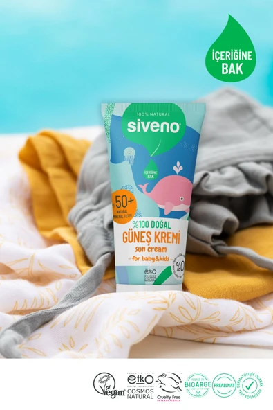 Siveno %100 Doğal Bebek Güneş Kremi- Leke Karşıtı Antioksidan Nemlendirici Bitkisel Vegan Uva Uvb 50spf - 5