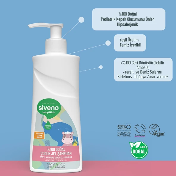 %100 Doğal Bebek Çocuk Jel Şampuanı Yenidoğan Saç Vücut Konak Önleyici 325 ml - 5