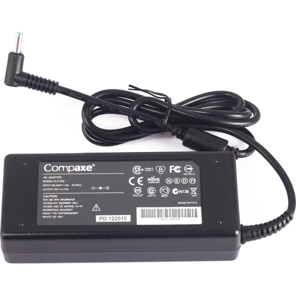 COMPAXE  65w CLH-352 19v 4.74amper 5.0/7.4mm Muadil Notebook Adaptörü HP Uyumlu Mavi UÇ