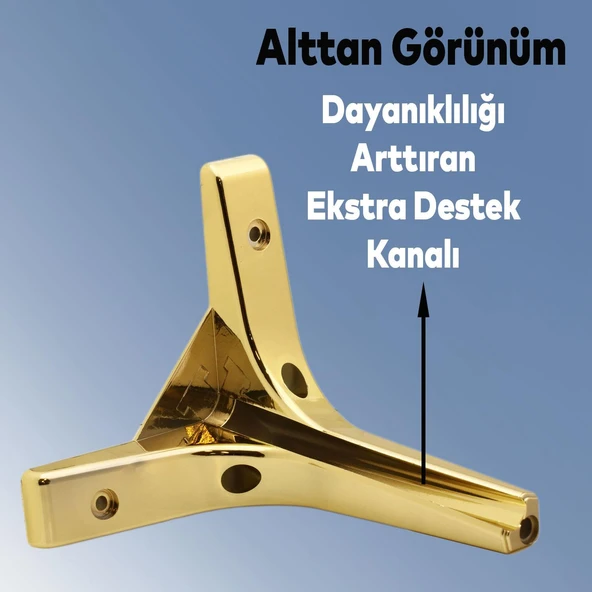 Mobilya Kanepe Sehpa TV Ünitesi Koltuk Ayağı 14 cm Gold Altın Baza Ayak 4 Adet - Resim 3