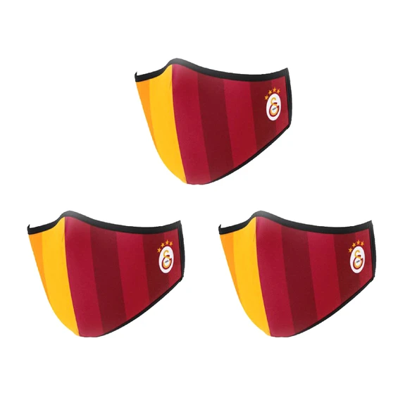 Galatasaray Lisanslı Parçalı Maske Yıkanabilir Nano Kumaş 3 Adet