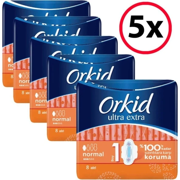 Orkid  Ultra Extra Normal Ped 8'li 5 Adet