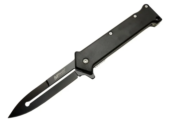 4 35bk Siyah Bas - Çek Kamp Çakı 20cm- Otomatik, Kemerlikli