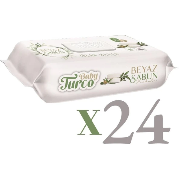 Baby Turco  90 Lı Beyaz Sabun Kokulu Islak Havlu 24 Lü Set