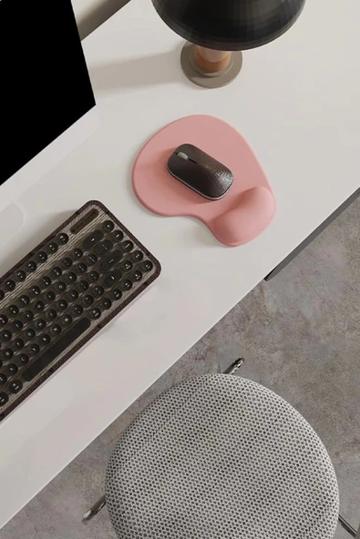 SonicTouch Bilek Destekli Pembe Damla Tipi Pürüzsüz Yüzey Dikişsiz Gamer Oyuncu Mouse Pad 20x22cm - 2