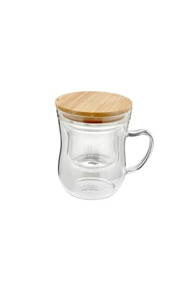 Brew - Süzgeçli Cam Çay Bardağı 400ml - 2