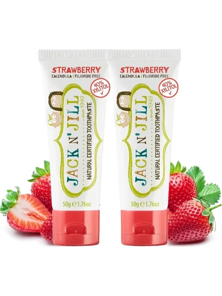 Jack N Jill Doğal Çilek Aromalı Florürsüz Çocuk Diş Macunu 50 gr 2 Adet