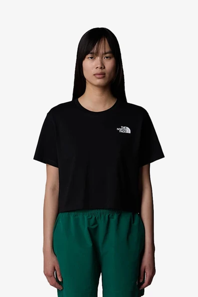 The North Face W Sımple Dome Cropped Relaxed Kadın Siyah T-Shirt NF0A87U4JK31