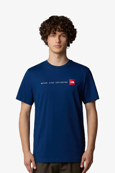 The North Face M Ss Never Stop Explorıng Erkek Mavi T-Shirt NF0A87NSD1R1