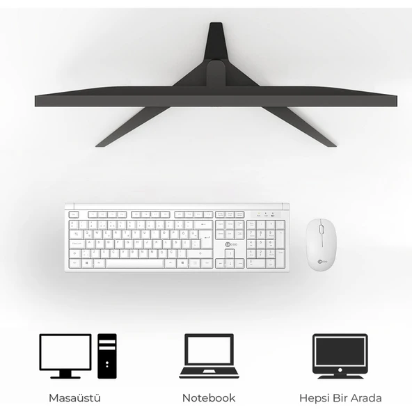 Lecoo Kw200 Kablosuz Klavye & Mouse Set Beyaz - 2