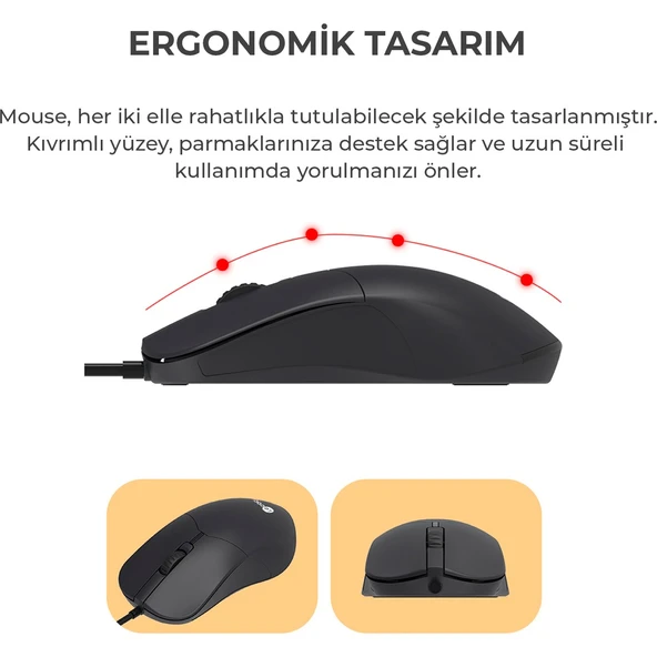 Lecoo Cm101 Siyah Kablolu Mouse & Klavye Set - 3
