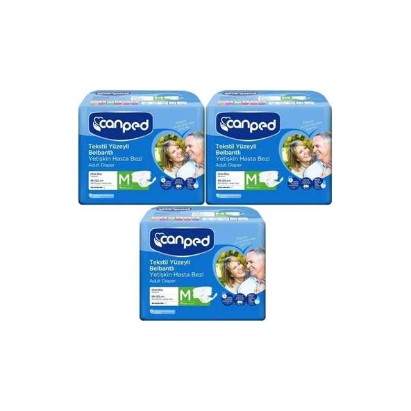 Canped  Hasta Bezi Yetişkin Bel Bantlı Tekstil Yüzey M-Orta Boy 54 (3pk*18)