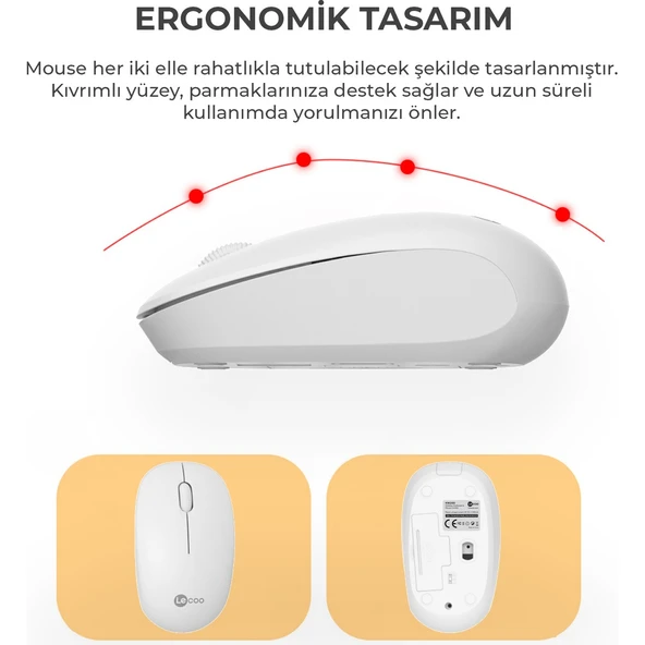 Lecoo Kw200 Kablosuz Klavye & Mouse Set Beyaz - 3