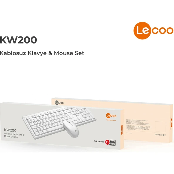 Lecoo Kw200 Kablosuz Klavye & Mouse Set Beyaz - 8