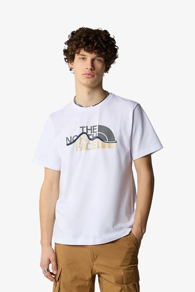The Nort Face M Ss Mountaın Lıne Erkek Beyaz T-Shirt NF0A87NTFN41