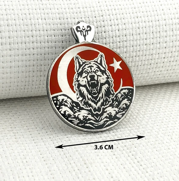 Ayyıldız 925 Ayar Gümüş Bozkurt Kolye Ucu - Resim 3