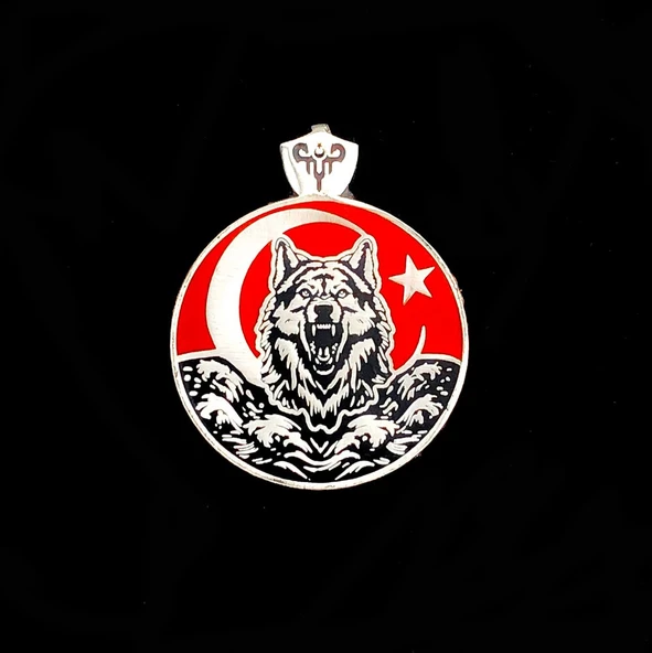 Ayyıldız 925 Ayar Gümüş Bozkurt Kolye Ucu - Resim 2