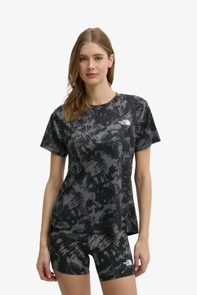 The North Face W Flex SS Reg Aop Kadın Siyah T-Shirt NF0A8BQG8R41