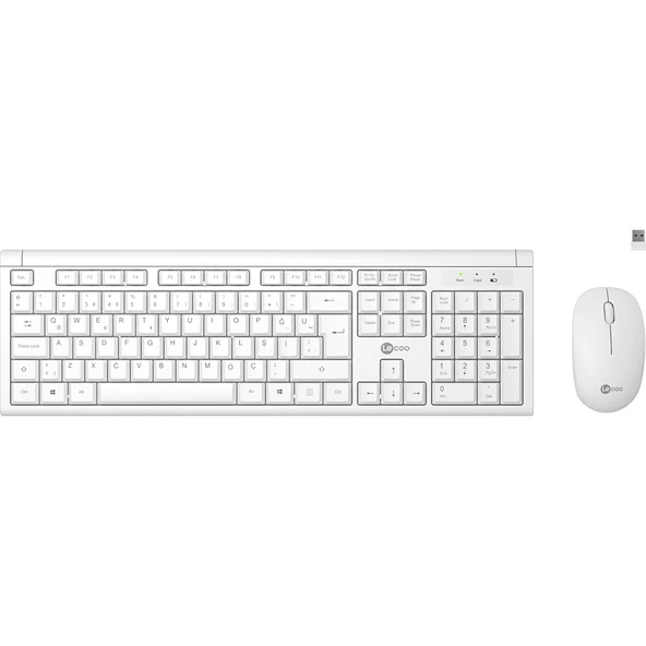 Lecoo Kw200 Kablosuz Klavye & Mouse Set Beyaz