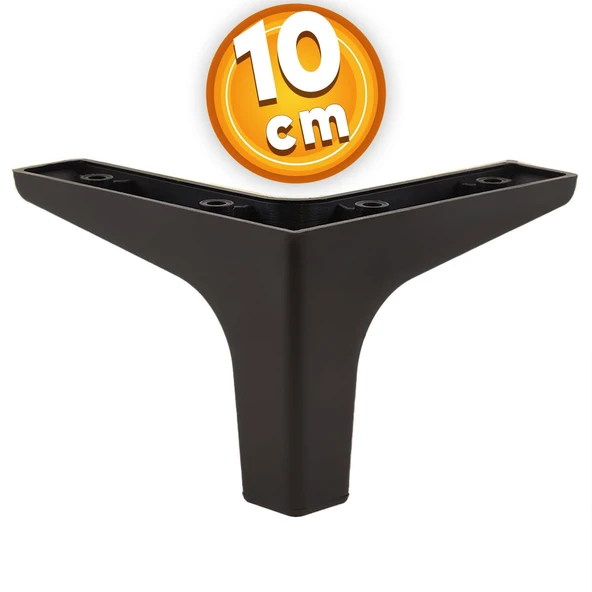 Mobilya Kanepe Sehpa TV Ünitesi Koltuk Ayağı 10 cm Siyah Baza Ayak 4 Adet - Resim 4