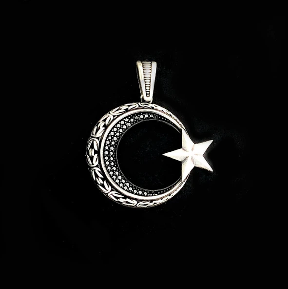 925 Ayar Gümüş Ayyıldız Kolye Ucu - 2