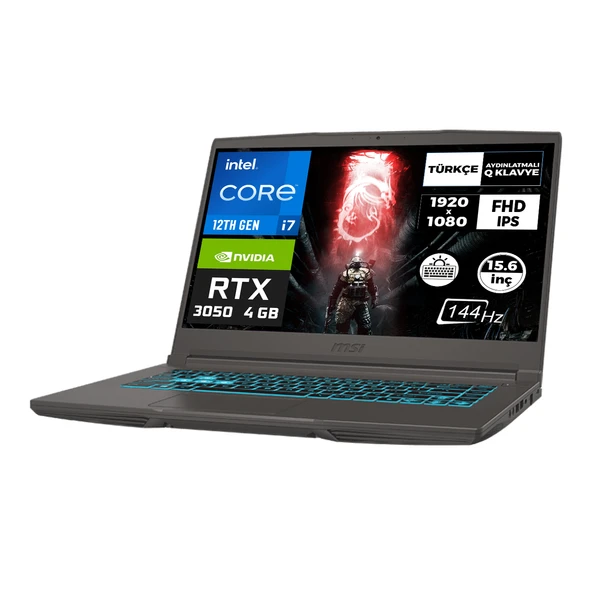 MSI THIN 15 i7-12650H 32GB 512GB SSD 4 GB RTX3050 144Hz 15.6" W11P Gaming Laptop B12UC-1479XTR 006 - 3