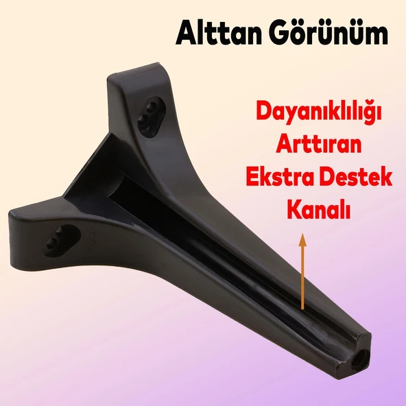 Lüks Mobilya Kanepe Sehpa TV Ünitesi Koltuk Ayağı 19 cm Siyah Baza Ayak 4 Adet - Resim 3