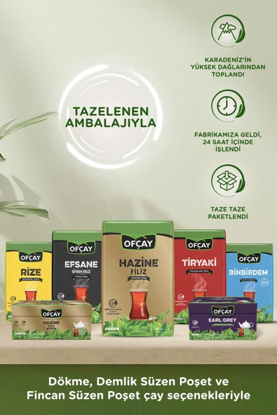 Ofçay Tiryaki Dökme Siyah Çay 1000gr X 3 - 4