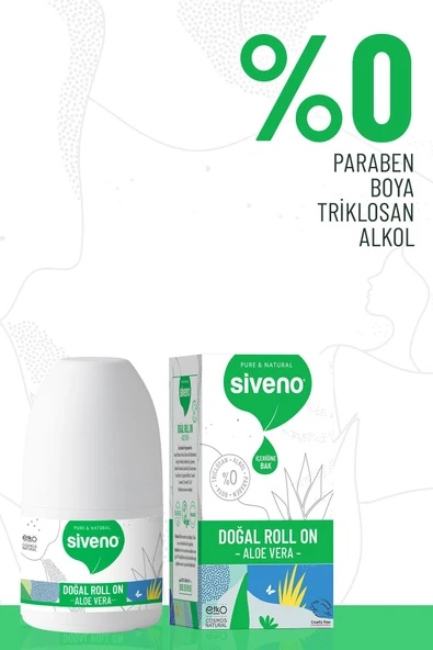 Siveno Roll-On Aloe Vera Deodorant Ter Kokusu Önleyici Bitkisel Lekesiz Vegan 50 ml