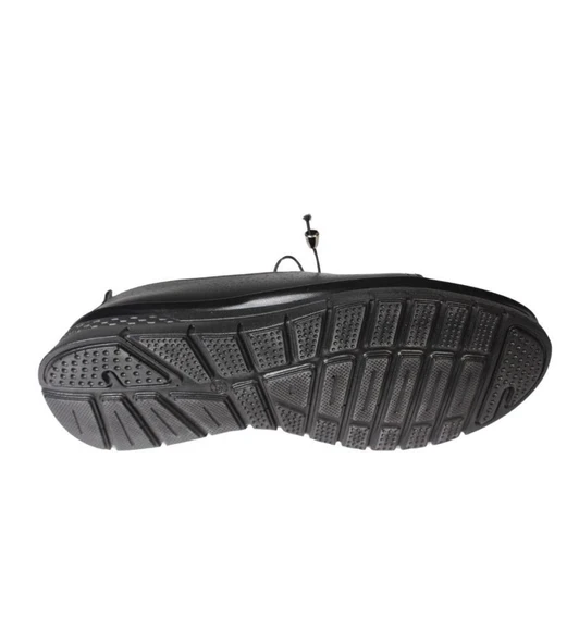 YAZKIŞ Kadın Siyah Krem Cilt Delikli Dil Kısmı Taşlı Üzeri Lastik Bağcık Comfort Taban Ayakkabı - 9