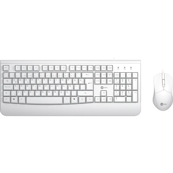 Lecoo Cm105 Beyaz Kablolu Mouse & Klavye Set