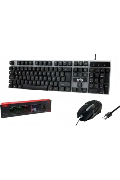 TRK200 KABLOLU IŞIKLI OYUNCU KLAVYE MOUSE SET