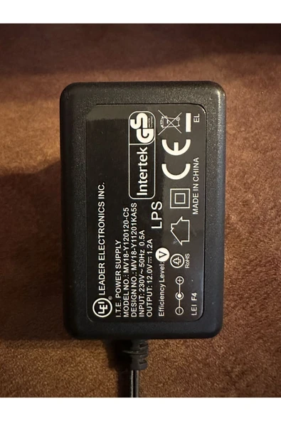 Leader Mv18-Y120150-C5 MV18-Y11201KA5S 12V 12V 1.2A, 5.5/2.1Mm  Ac Adaptör