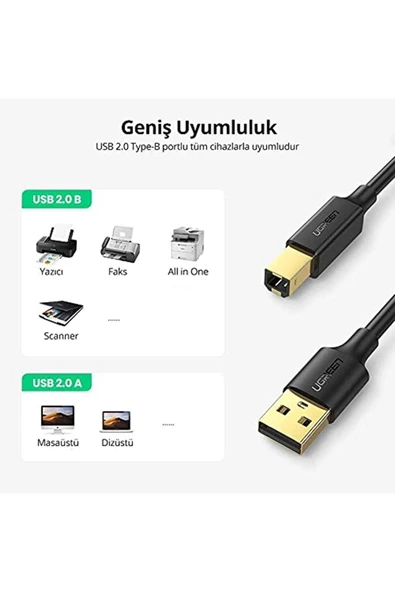 Usb Den Usb b Ye Yazıcı Tarayıcı Kablosu 2 Metre - 2