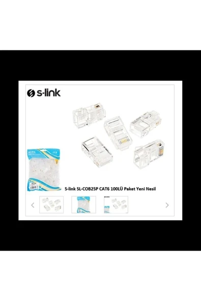 S-lınk Sl-cob25p, Rj45, Yeni Nesil Jac, Utp, Cat6, (100lü Paket) - 2
