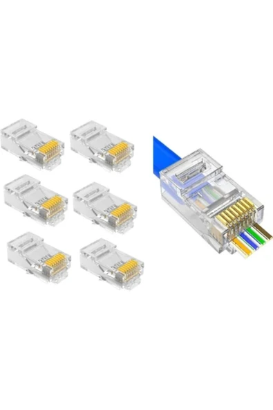 Ez Rj45 Cat6 Yeni Nesil Delikli Jack Konnektör 100 Adet
