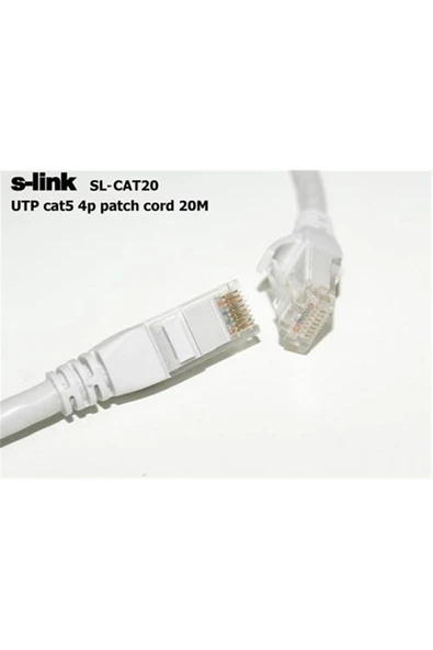 Sl-cat20 Cat5 20mt Gri Utp Patch Kablo