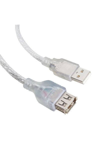 USB UZATMA KABLOSU 1.5 METRE 2.0V ŞEFFAF (4567)