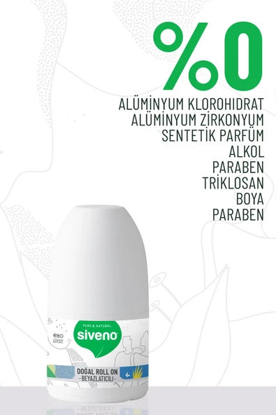 Siveno Roll On Beyazlatıcı Etkili Deodorant Ter Kokusu Önleyici Bitkisel Lekesiz Vegan 50 ml - Resim 2