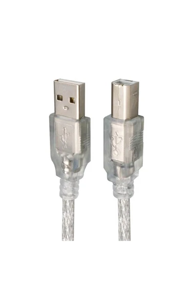 1.5 METRE 2.0V ŞEFFAF MAVİ USB YAZICI KABLOSU