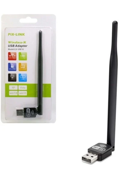 Pıx-lınk Lv-uw10 Wireless-N Adaptör 150mbps 5db Uydu Uyumlu