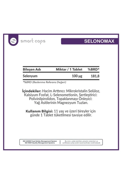 Smartcaps Selonomax Selenyum 100 µg 200 Tablet - 2