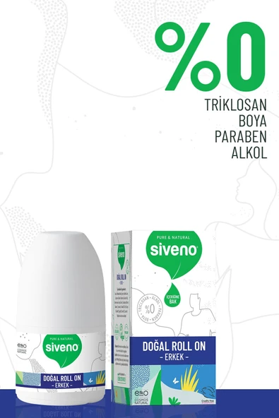 Siveno Roll On Erkek Deodorant Ter Kokusu Önleyici Bitkisel Leke Bırakmayan Vegan 50 ml