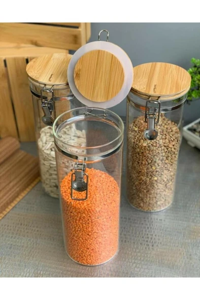 Bambum Mada 1700ml 26 Cm 6lı Kelepçeli Vakumlu Boroslikat Cam Set - 2