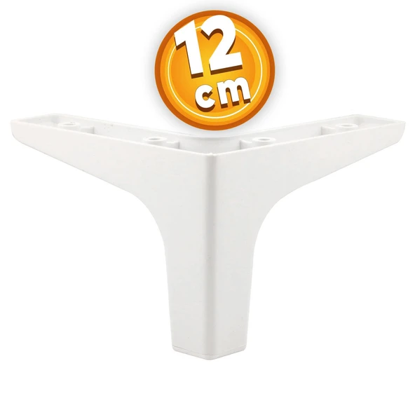 Mobilya Tv Ünitesi Koltuk Kanepe Destek Ayağı 12 Cm Beyaz Baza Ayakları M8 Destek 6'lı Set - Resim 6