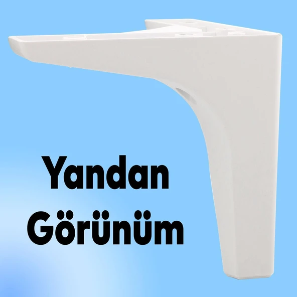 Mobilya Tv Ünitesi Koltuk Kanepe Destek Ayağı 12 Cm Beyaz Baza Ayakları M8 Destek 6'lı Set - Resim 8