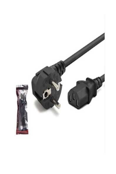 Hadron Ambalajlı 220 Volt Power Elektrik Güç Kablosu Bilgisayar Pc Güç Elektrik Kablosu 1,5 Mt ürün görseli