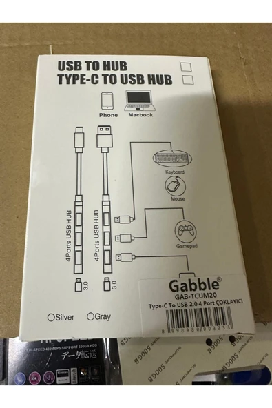 GAB-TCUM20 TYPE-C USB HUB 4LÜ METAL 2,0 - 2