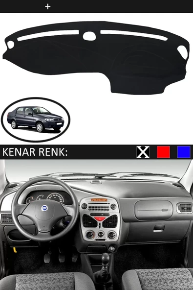 Torpido Koruma Halısı Siyah Kenar Renk Siyah Fiat Siena 2000-2005 ile Uyumlu