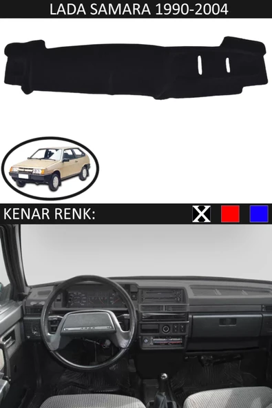 Torpido Koruma Halısı Siyah Kenar Renk Siyah Lada Samara 1990-2004 ile Uyumlu